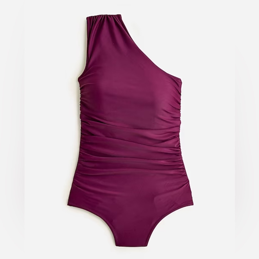 Ruched one-shoulder one-piece NWT
